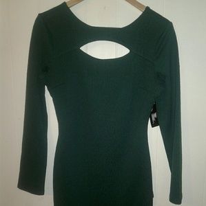 Bongo Dark Green Cutout Dress